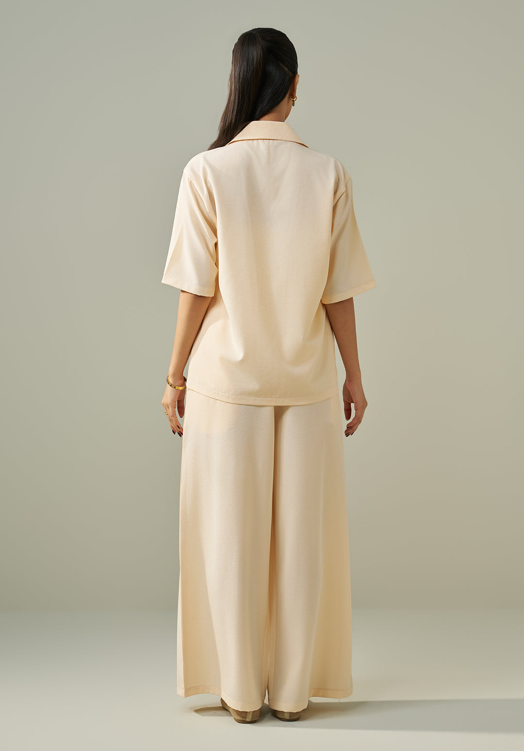 Textured Co ord set - Ivory