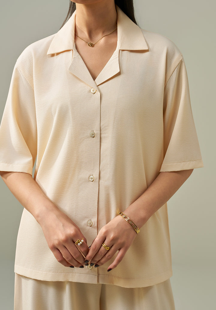Textured Co ord set - Ivory