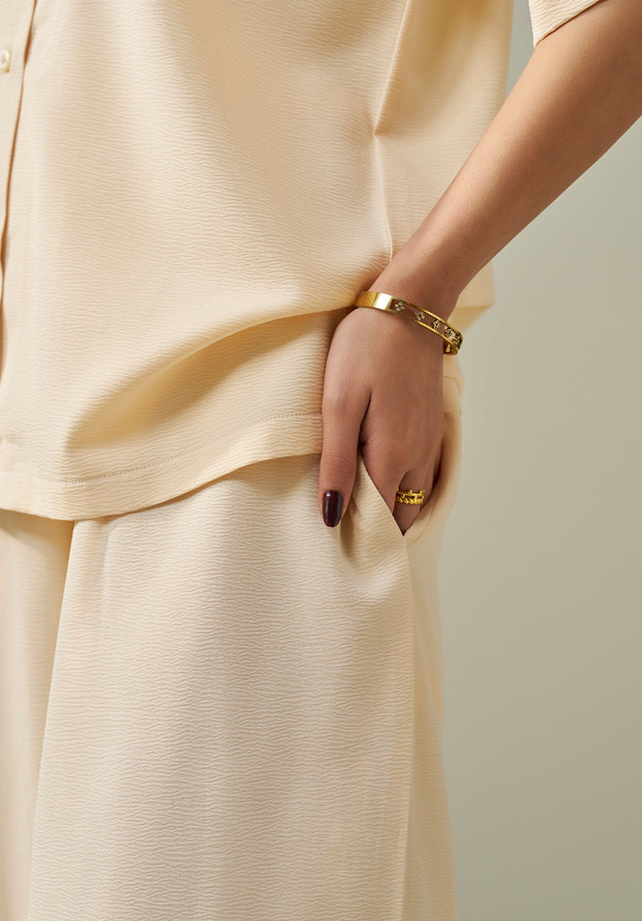 Textured Co ord set - Ivory