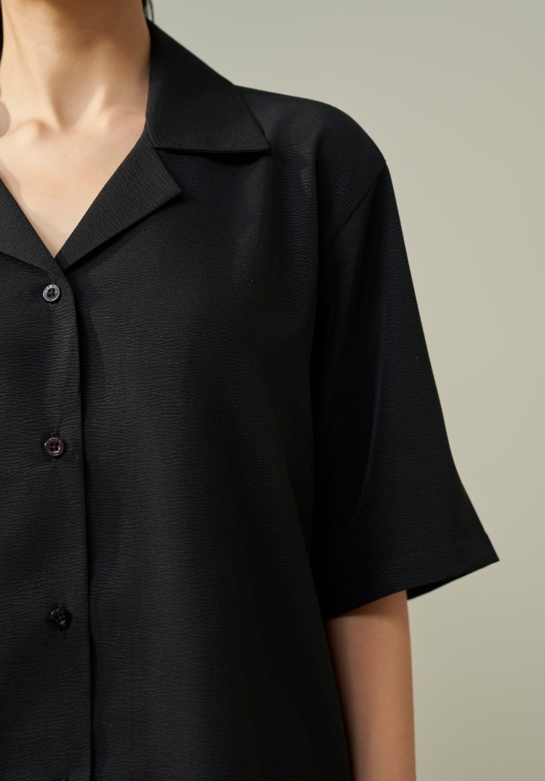 Textured Co ord set - Black