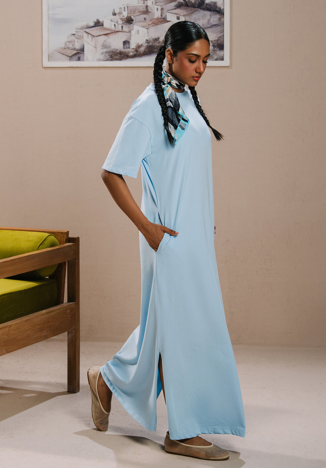 Sky Blue T Shirt Dress