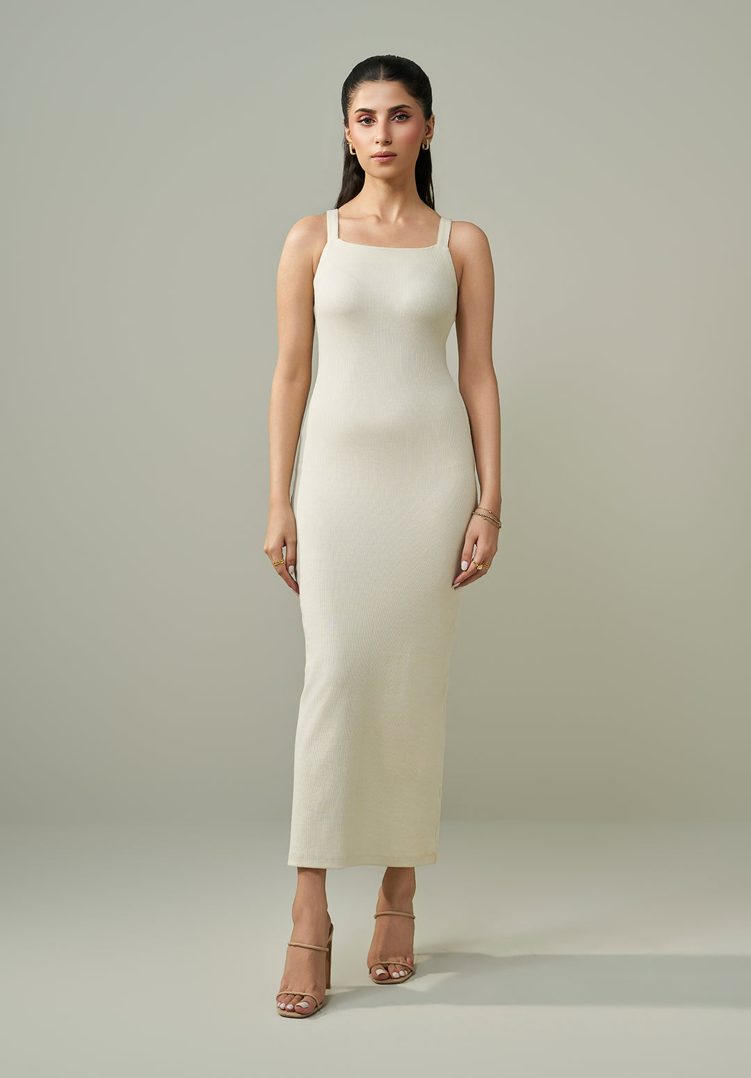 Straps Maxi Dress Crème