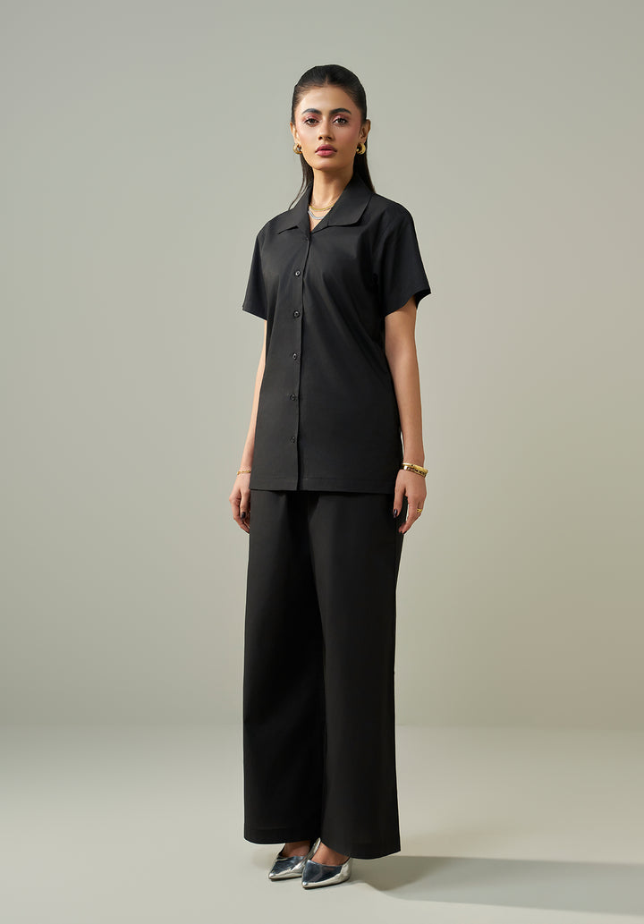 Black capped sleeves co ord set