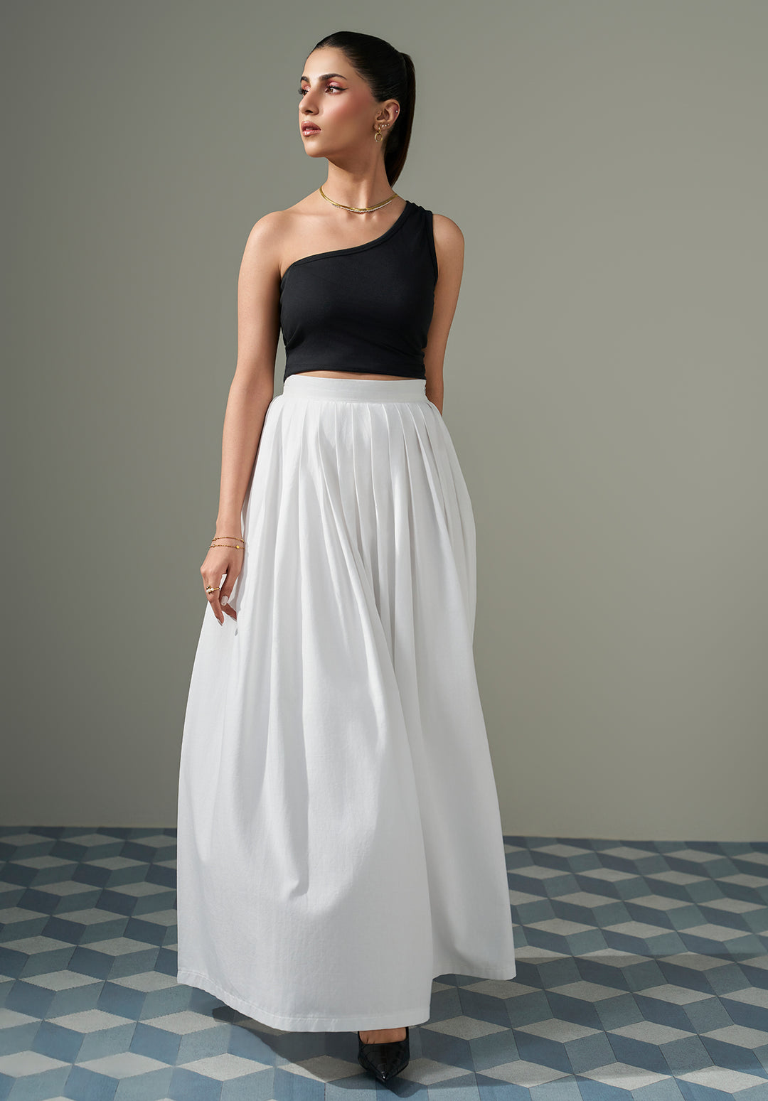Pleated Skirt - White