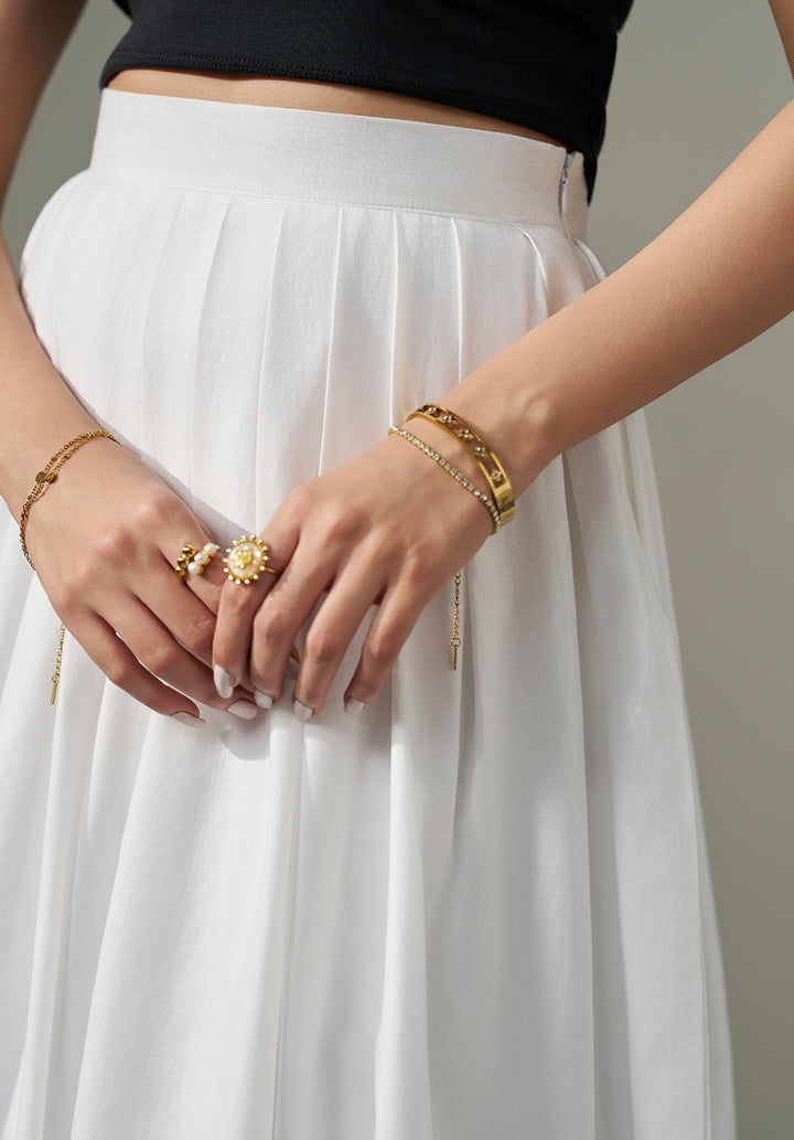 Pleated Skirt - White
