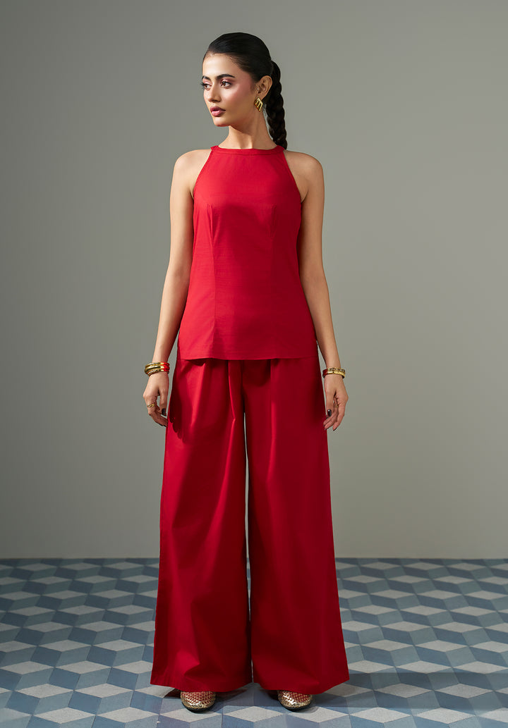 Halter neck Co ord set - Red