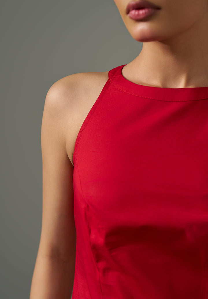 Halter neck Co ord set - Red