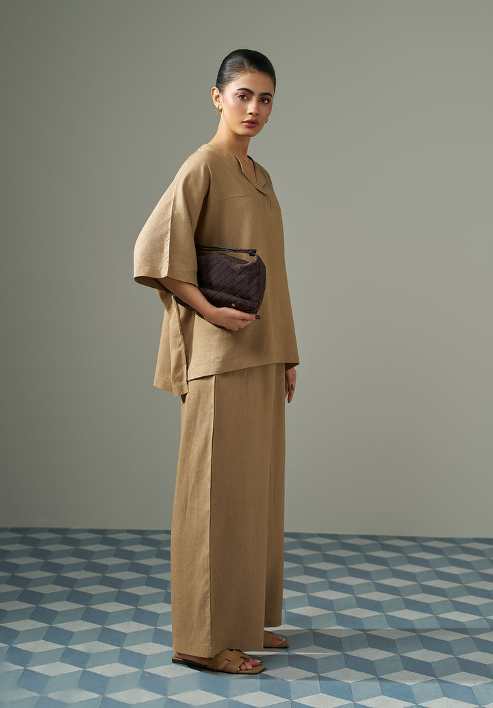 Mocha V Neck Co ord set