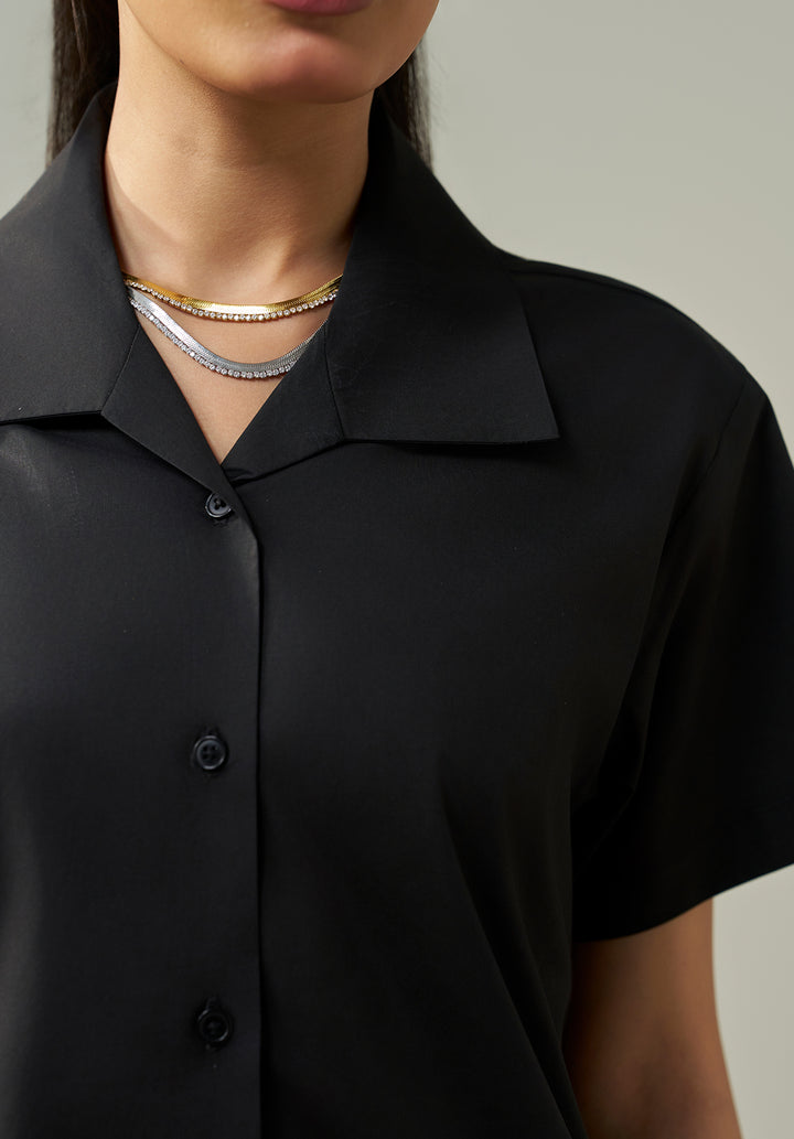 Black capped sleeves co ord set