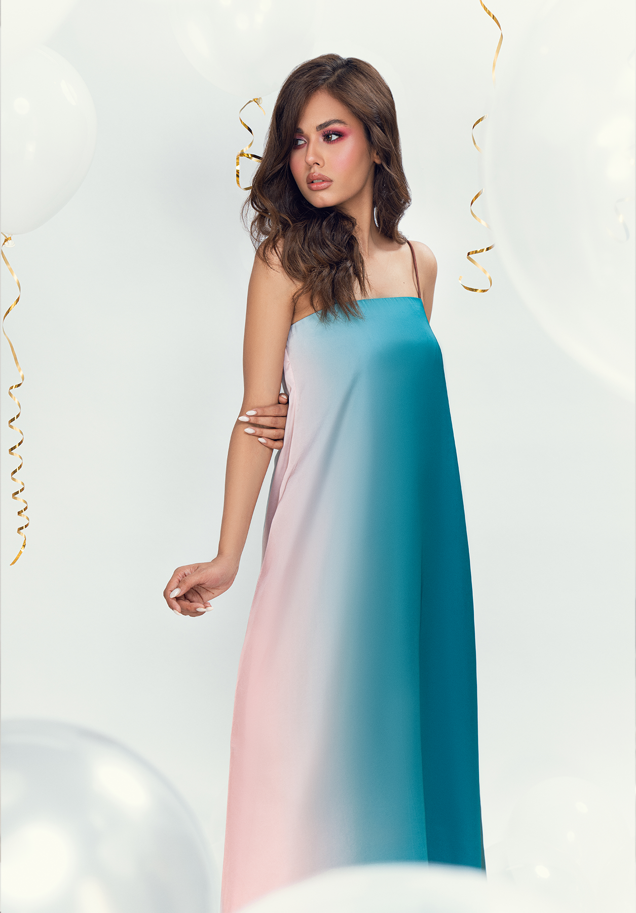 Sea Blue Multicoloured dress