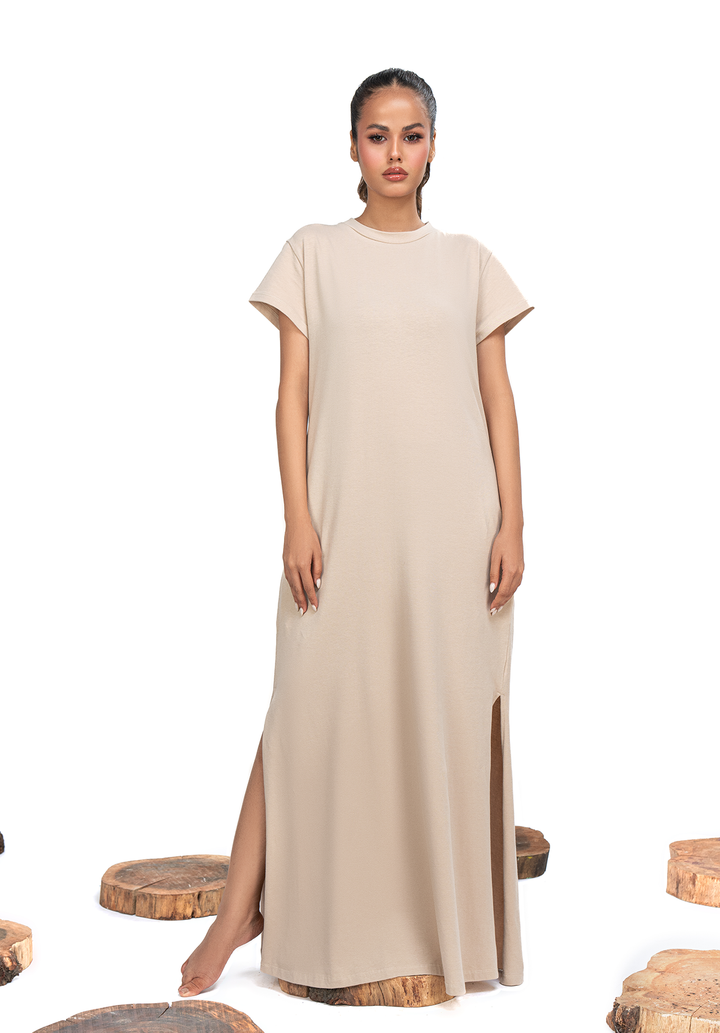 Beige T Shirt Dress