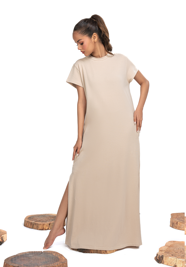 Beige T Shirt Dress