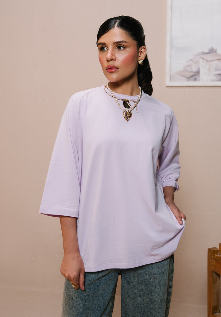 Lilac Drop Shoulder Tshirt Women