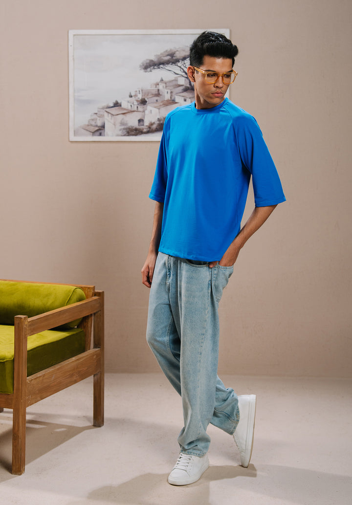 Blue Drop Shoulder Tshirt MEN