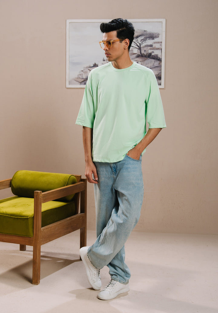 Lime Green Drop Shoulder Tshirt MEN