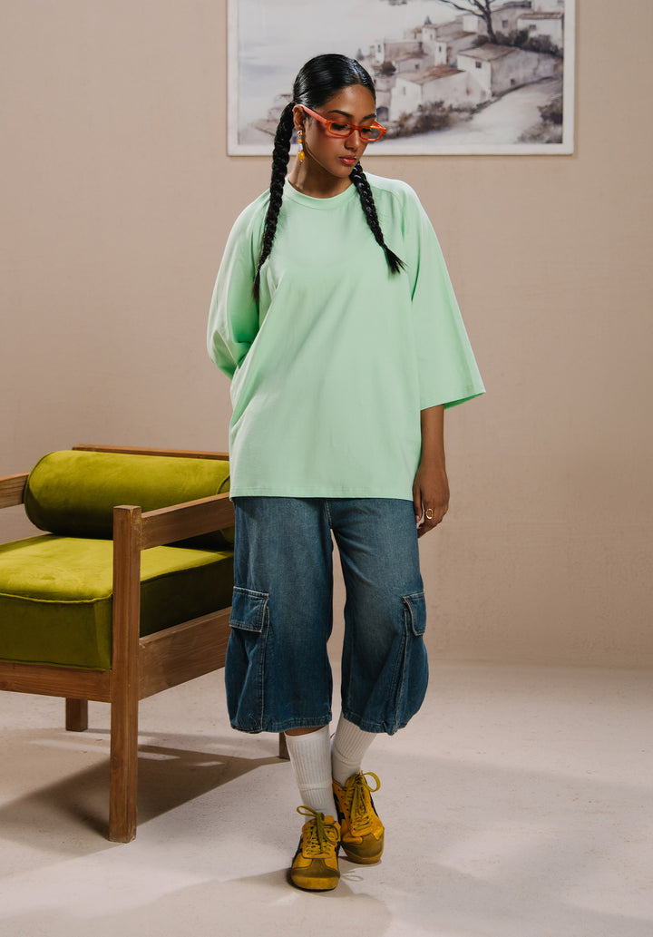 Lime Green Drop Shoulder Tshirt Women
