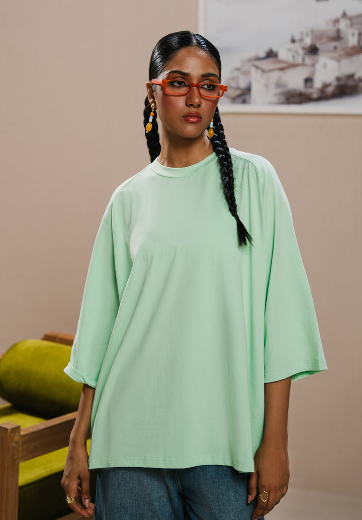 Lime Green Drop Shoulder Tshirt Women
