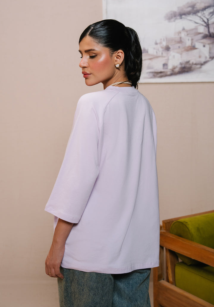 Lilac Drop Shoulder Tshirt Women
