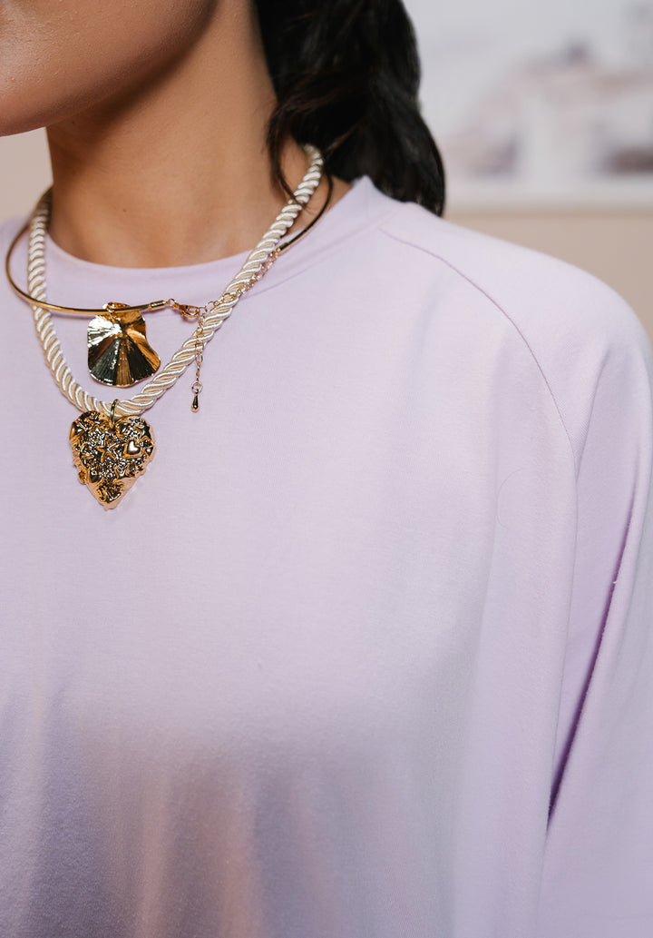 Lilac Drop Shoulder Tshirt Women