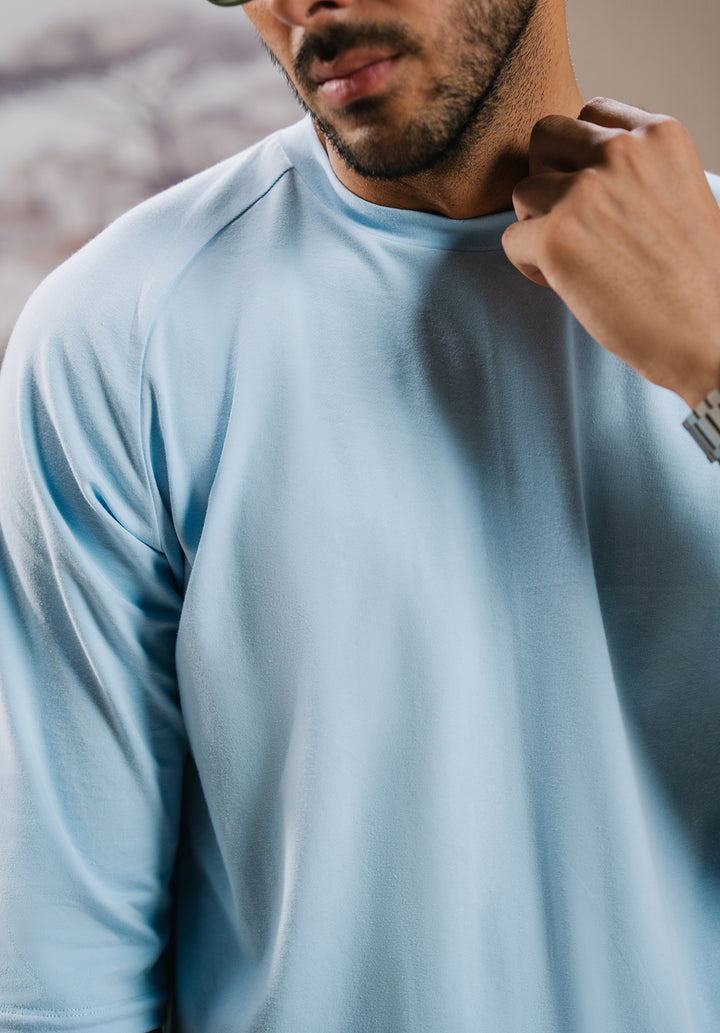 Sky Blue Drop Shoulder Tshirt MEN