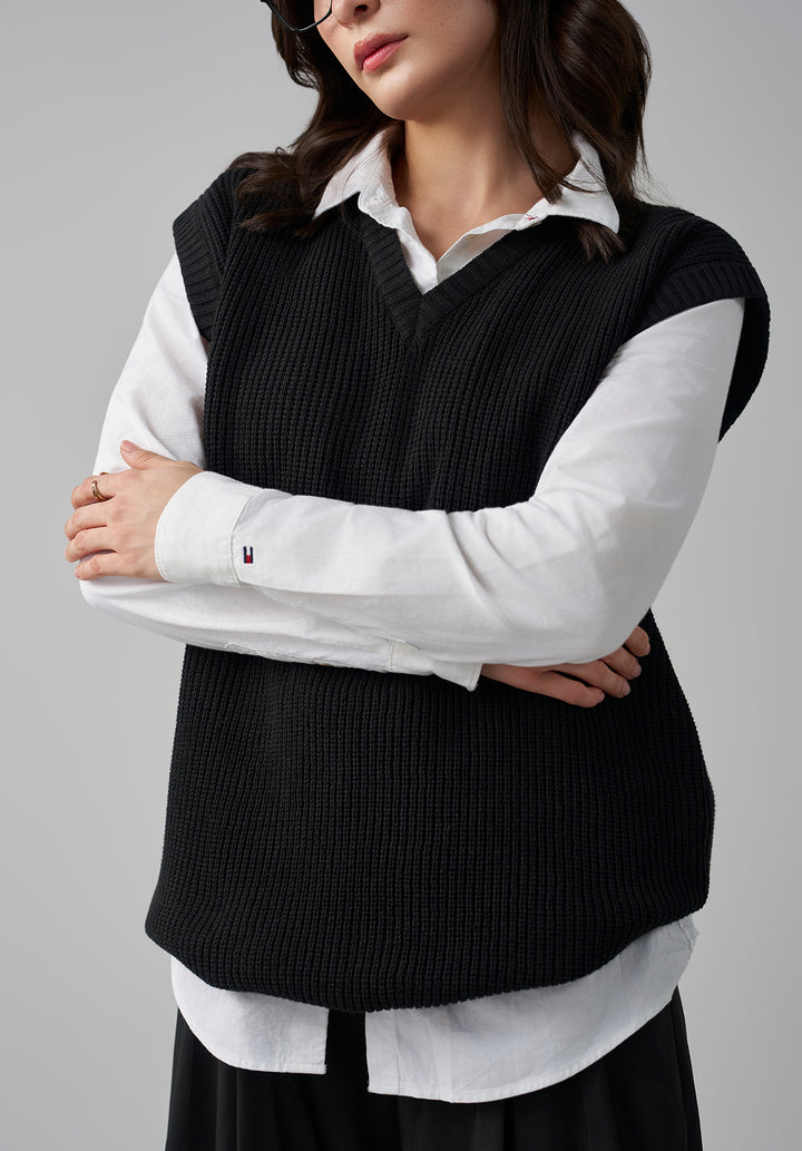 Black V Knit Vest