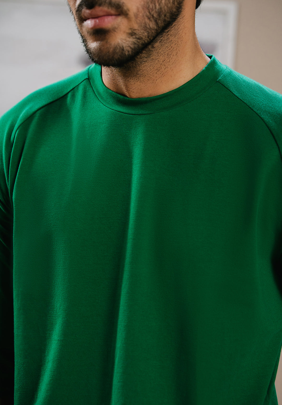 Dark Green Drop Shoulder Tshirt MEN