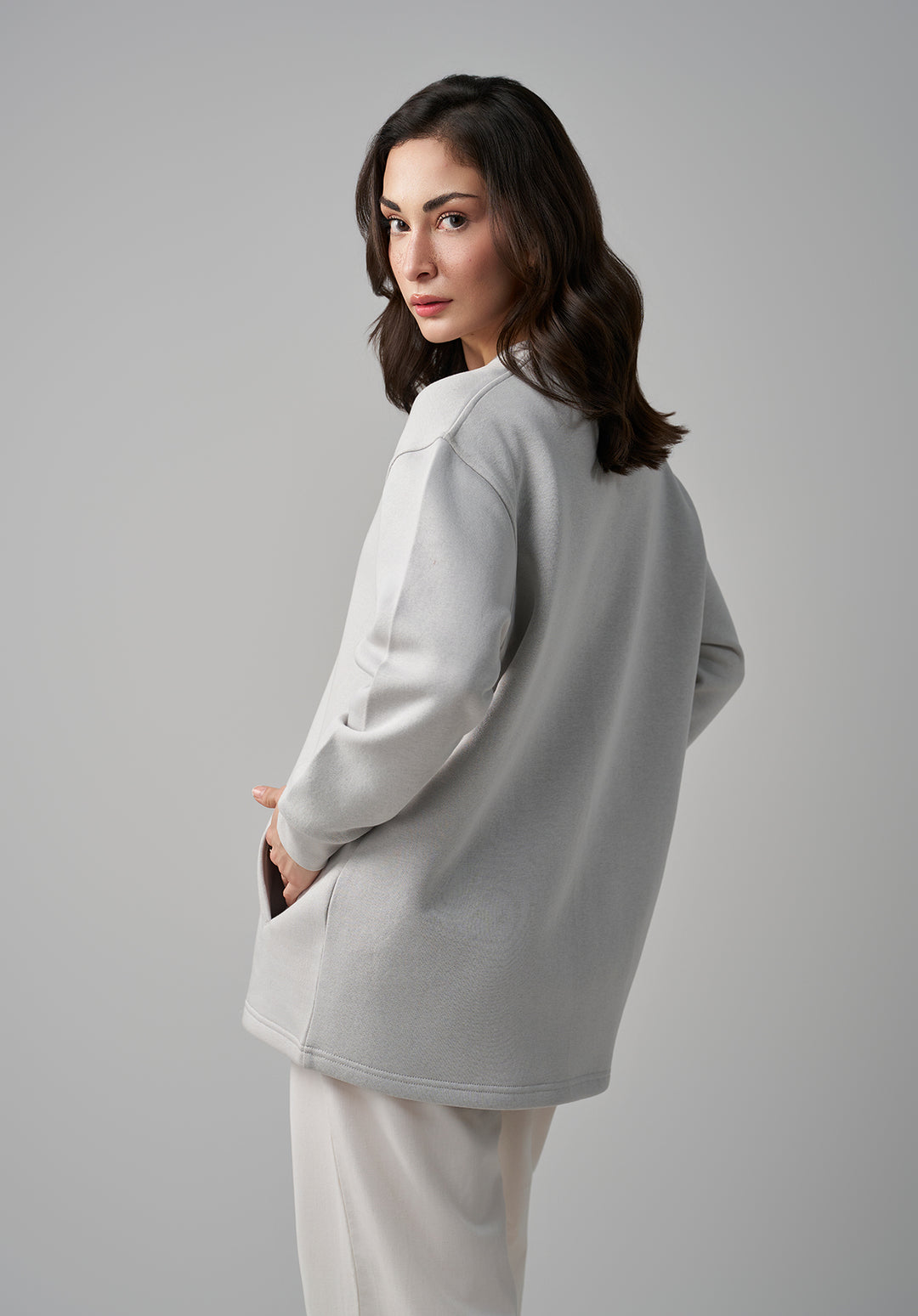 Grey V Neck Sweatshirt