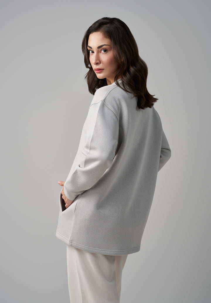 Grey V Neck Sweatshirt