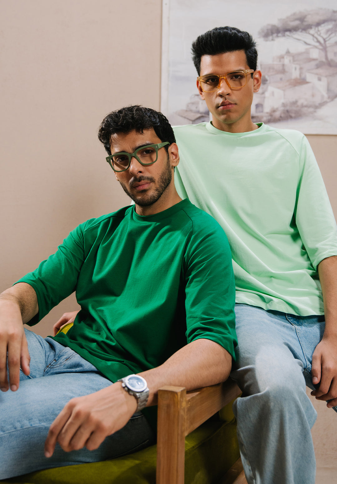 Lime Green Drop Shoulder Tshirt MEN