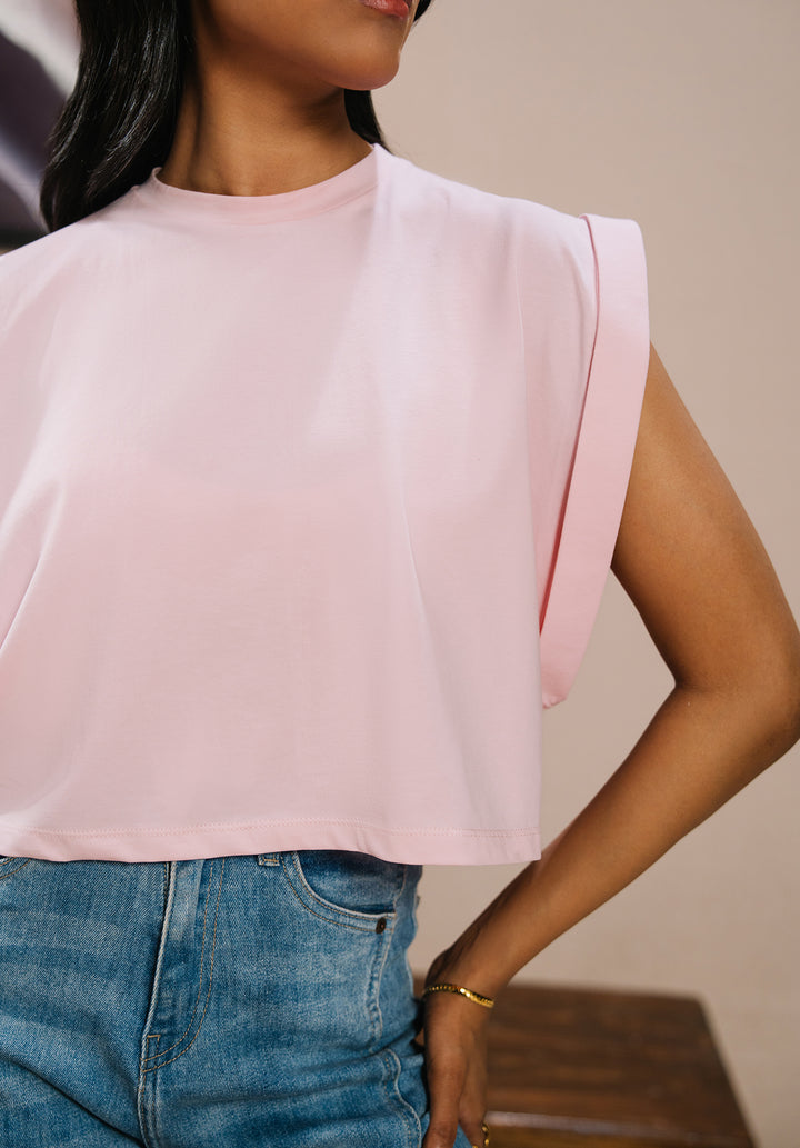 Light Pink Sleeveless Crop Top