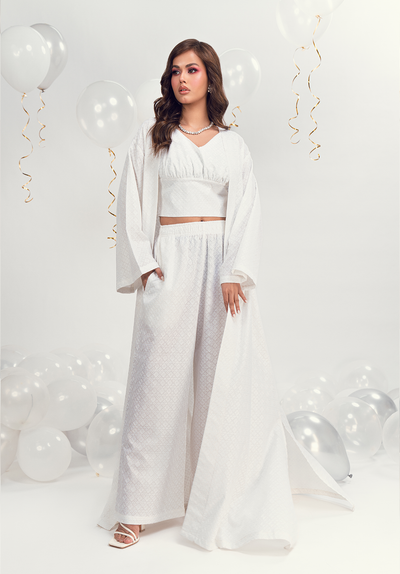 White Kaftaan Co ord Set