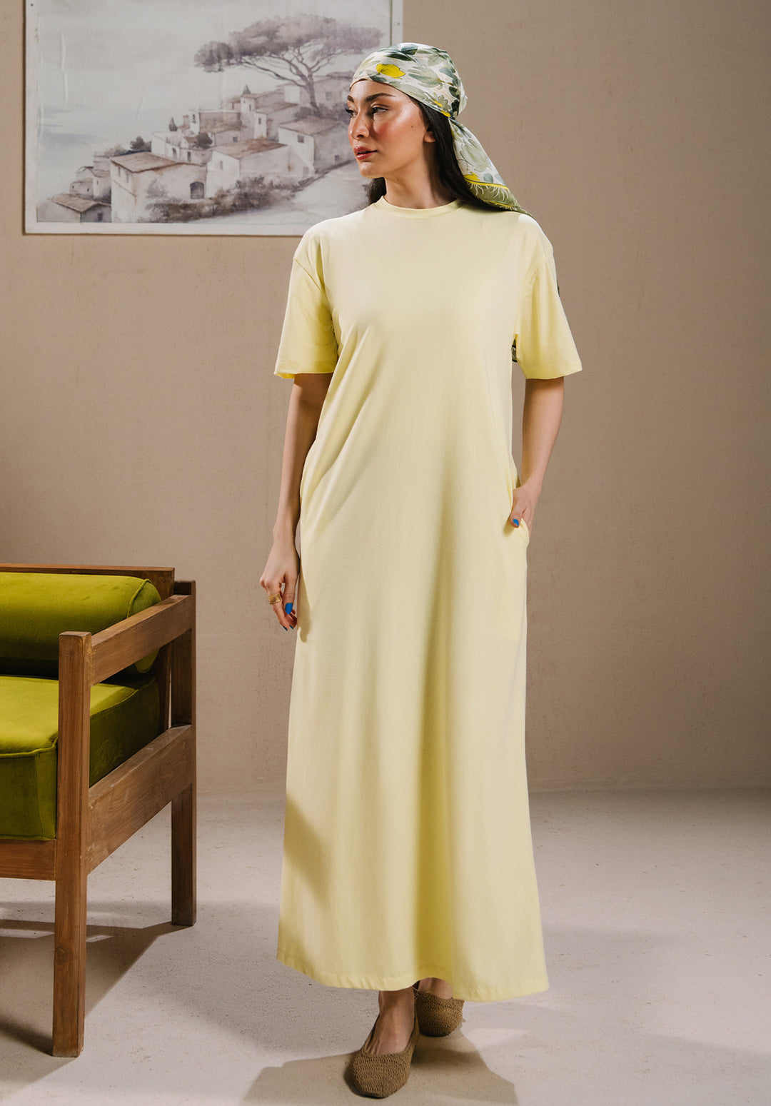 Butter Yellow T Shirt Dress