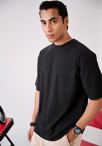 Black Pocket T Shirt