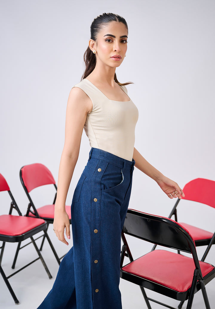 Grey Shoulder Strap Bodysuits