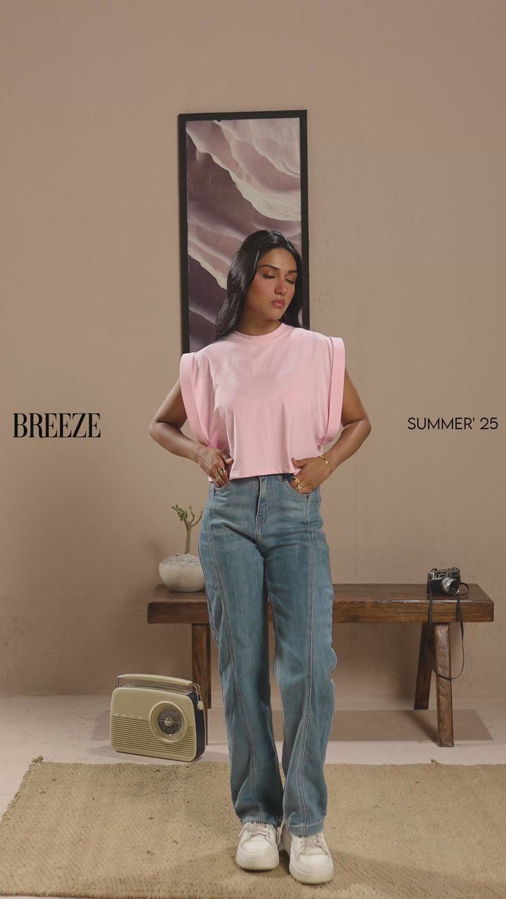 Light Pink Sleeveless Crop Top