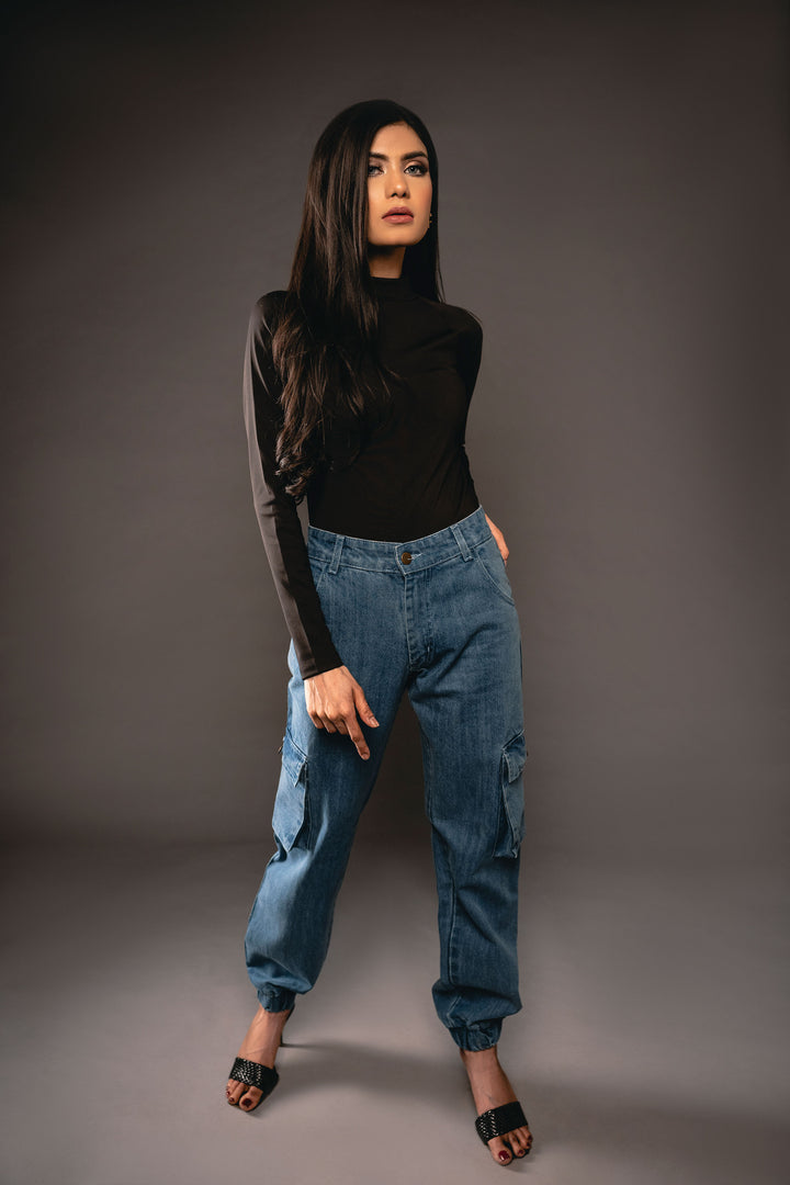 Charcoal Black High Neck Bodysuit