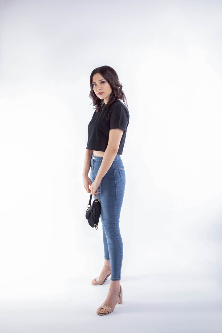 Black Crop T Shirt