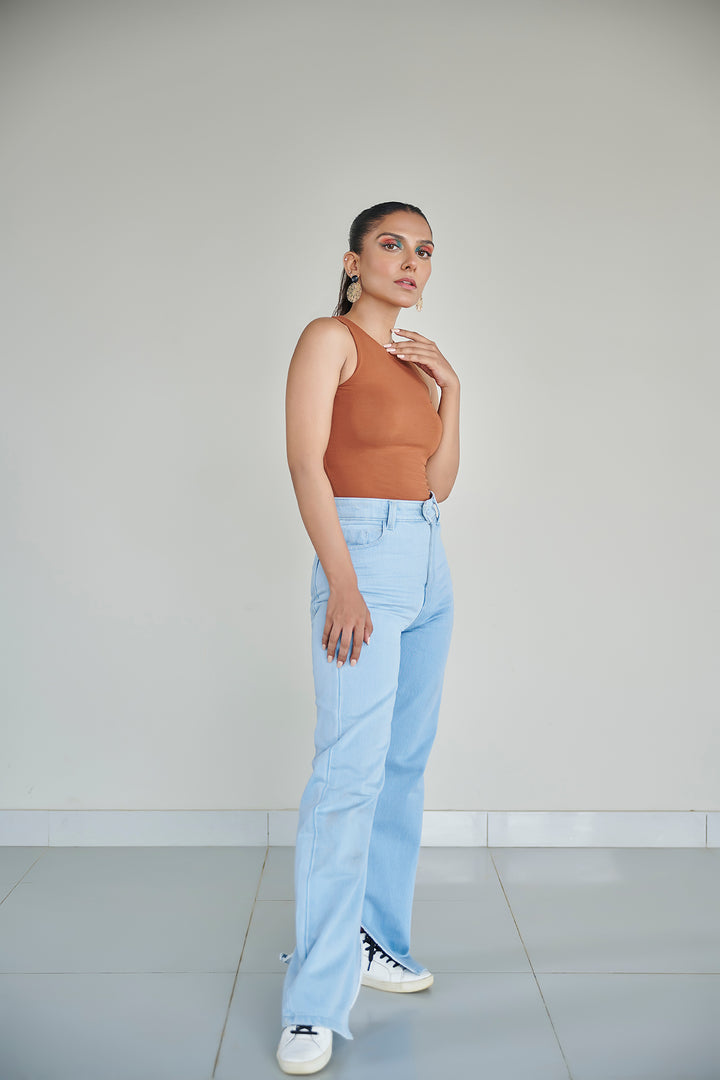 Caramel sleeveless bodysuit