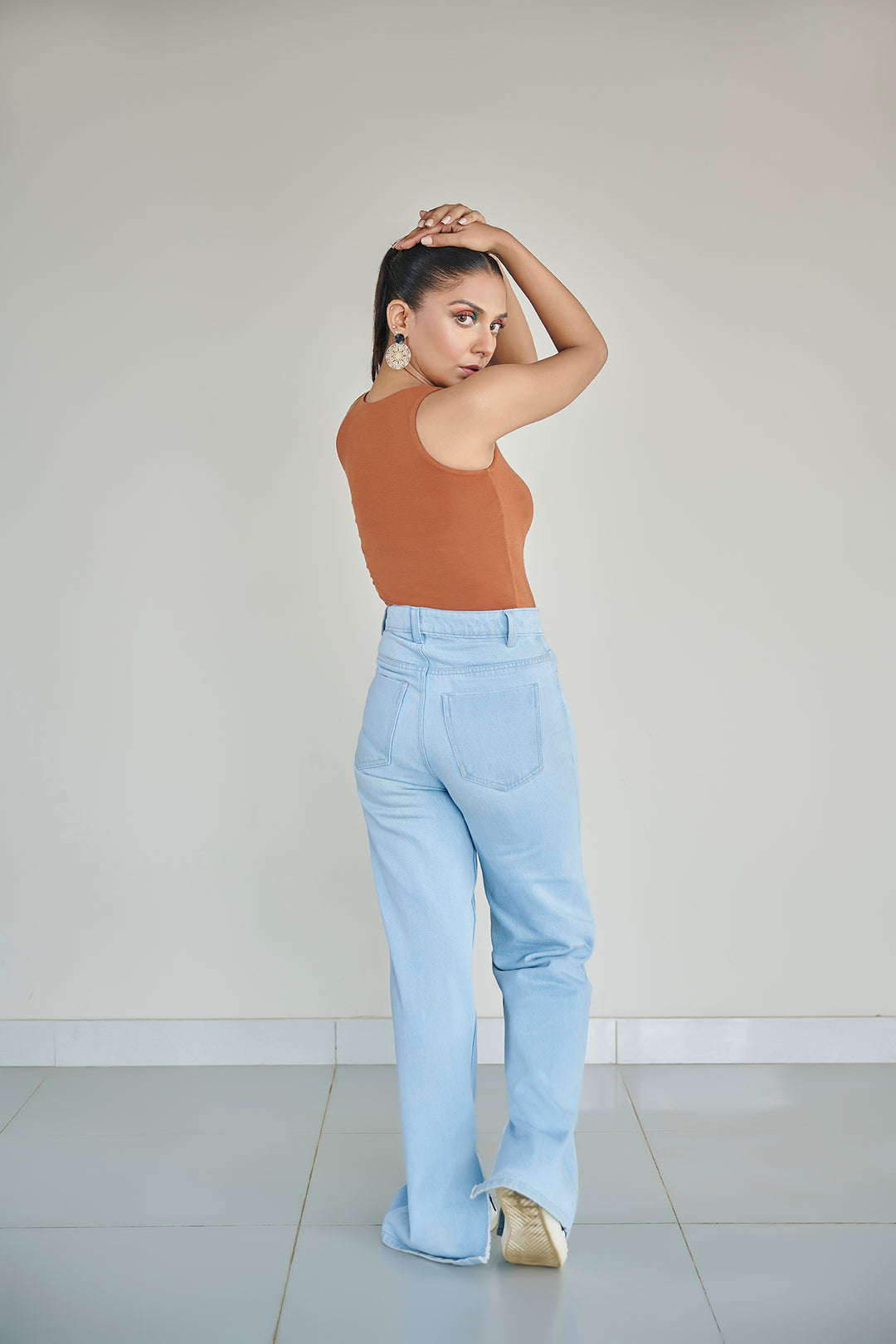Caramel sleeveless bodysuit