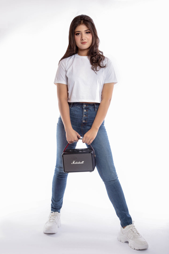 White Crop T Shirt